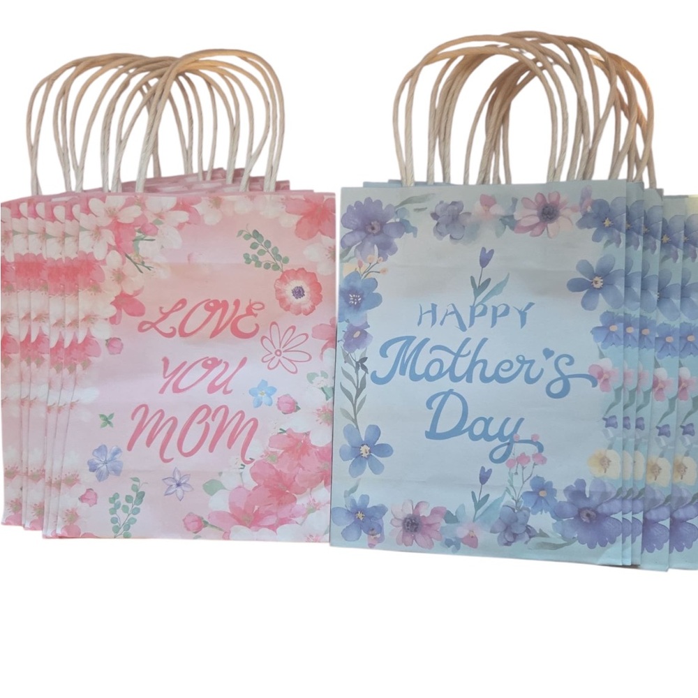 Floral Celebration Gift Bags - Pink and Blue